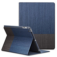 Custodia Portafoglio In Pelle con Stand L03 per Apple iPad 3 Blu