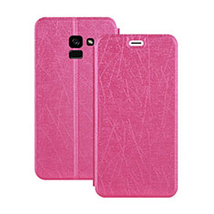 Custodia Portafoglio In Pelle con Stand per Samsung Galaxy A5 (2018) A530F Rosa Caldo