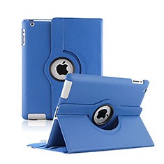 Custodia Portafoglio In Pelle con Supporto Girevole per Apple iPad 2 Blu