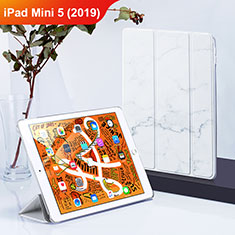 Custodia Portafoglio In Pelle con Supporto L01 per Apple iPad Mini 5 (2019) Bianco