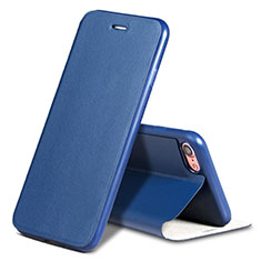 Custodia Portafoglio In Pelle con Supporto L01 per Apple iPhone 8 Blu