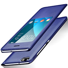 Custodia Portafoglio In Pelle con Supporto L01 per Huawei Honor 4X Blu