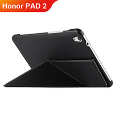 Custodia Portafoglio In Pelle con Supporto L02 per Huawei Honor Pad 2 Nero