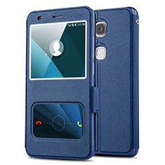 Custodia Portafoglio In Pelle con Supporto L02 per Huawei Honor X5 Blu