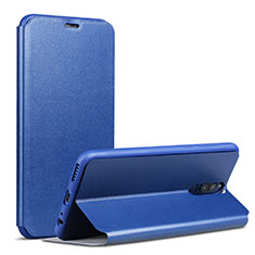 Custodia Portafoglio In Pelle con Supporto L02 per Huawei Mate 10 Lite Blu