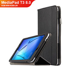 Custodia Portafoglio In Pelle con Supporto L02 per Huawei MediaPad T3 8.0 KOB-W09 KOB-L09 Nero