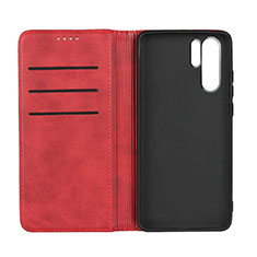 Custodia Portafoglio In Pelle con Supporto L02 per Huawei P30 Pro Rosso Rosa