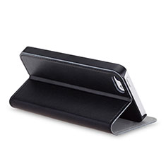 Custodia Portafoglio In Pelle con Supporto per Apple iPhone 5 Nero