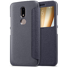 Custodia Portafoglio In Pelle con Supporto per Motorola Moto M XT1662 Nero