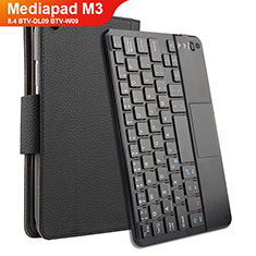 Custodia Portafoglio In Pelle con Tastiera per Huawei Mediapad M3 8.4 BTV-DL09 BTV-W09 Nero