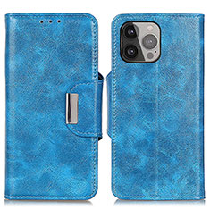 Custodia Portafoglio In Pelle Cover con Supporto A01 per Apple iPhone 15 Pro Blu