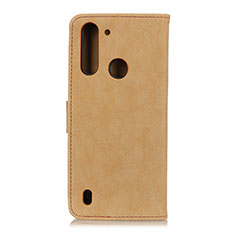 Custodia Portafoglio In Pelle Cover con Supporto A01D per Motorola Moto One Fusion Oro