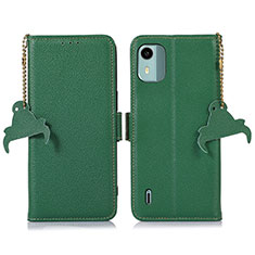 Custodia Portafoglio In Pelle Cover con Supporto A01D per Nokia C12 Pro Verde