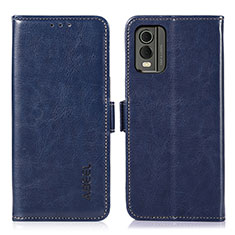 Custodia Portafoglio In Pelle Cover con Supporto A01D per Nokia C32 Blu