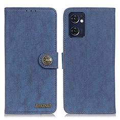 Custodia Portafoglio In Pelle Cover con Supporto A01D per Oppo Reno7 5G Blu