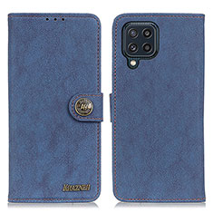 Custodia Portafoglio In Pelle Cover con Supporto A01D per Samsung Galaxy M32 4G Blu