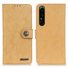 Custodia Portafoglio In Pelle Cover con Supporto A01D per Sony Xperia 1 IV SO-51C Oro