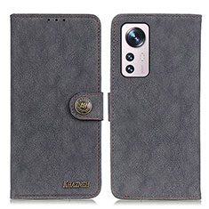 Custodia Portafoglio In Pelle Cover con Supporto A01D per Xiaomi Mi 12 Pro 5G Nero