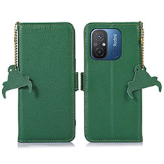 Custodia Portafoglio In Pelle Cover con Supporto A01D per Xiaomi Redmi 12C 4G Verde