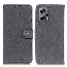 Custodia Portafoglio In Pelle Cover con Supporto A01D per Xiaomi Redmi Note 12 Turbo 5G Nero