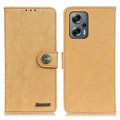 Custodia Portafoglio In Pelle Cover con Supporto A01D per Xiaomi Redmi Note 12 Turbo 5G Oro