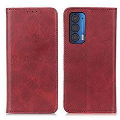 Custodia Portafoglio In Pelle Cover con Supporto A02D per Motorola Moto Edge (2021) 5G Rosso