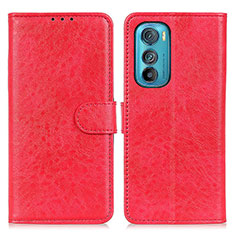 Custodia Portafoglio In Pelle Cover con Supporto A02D per Motorola Moto Edge 30 5G Rosso