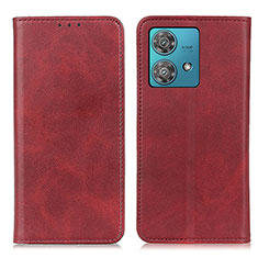 Custodia Portafoglio In Pelle Cover con Supporto A02D per Motorola Moto Edge 40 Neo 5G Rosso