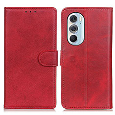 Custodia Portafoglio In Pelle Cover con Supporto A02D per Motorola Moto Edge Plus (2022) 5G Rosso