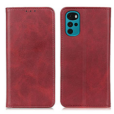 Custodia Portafoglio In Pelle Cover con Supporto A02D per Motorola Moto G22 Rosso