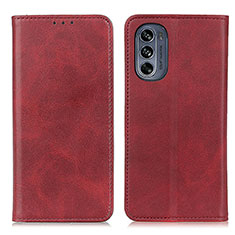 Custodia Portafoglio In Pelle Cover con Supporto A02D per Motorola Moto G62 5G Rosso