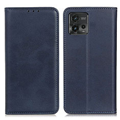 Custodia Portafoglio In Pelle Cover con Supporto A02D per Motorola Moto G72 Blu