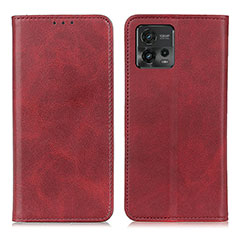 Custodia Portafoglio In Pelle Cover con Supporto A02D per Motorola Moto G72 Rosso