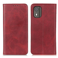 Custodia Portafoglio In Pelle Cover con Supporto A02D per Nokia C02 Rosso