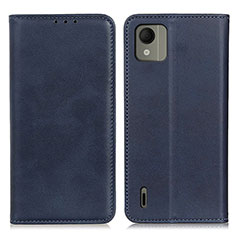 Custodia Portafoglio In Pelle Cover con Supporto A02D per Nokia C110 Blu