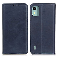 Custodia Portafoglio In Pelle Cover con Supporto A02D per Nokia C12 Plus Blu