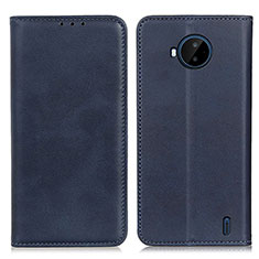 Custodia Portafoglio In Pelle Cover con Supporto A02D per Nokia C20 Plus Blu