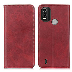 Custodia Portafoglio In Pelle Cover con Supporto A02D per Nokia C21 Plus Rosso