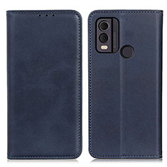 Custodia Portafoglio In Pelle Cover con Supporto A02D per Nokia C22 Blu