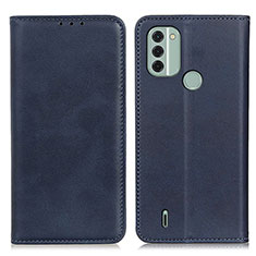 Custodia Portafoglio In Pelle Cover con Supporto A02D per Nokia C31 Blu