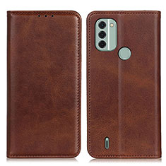 Custodia Portafoglio In Pelle Cover con Supporto A02D per Nokia C31 Marrone