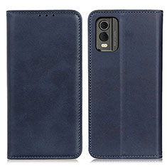 Custodia Portafoglio In Pelle Cover con Supporto A02D per Nokia C32 Blu