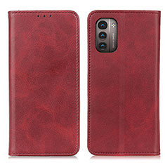 Custodia Portafoglio In Pelle Cover con Supporto A02D per Nokia G11 Rosso