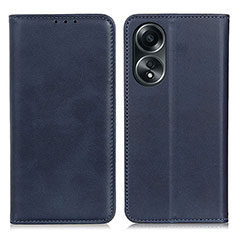 Custodia Portafoglio In Pelle Cover con Supporto A02D per Oppo A18 Blu