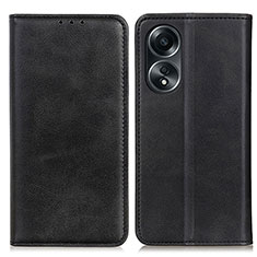 Custodia Portafoglio In Pelle Cover con Supporto A02D per Oppo A18 Nero