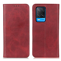 Custodia Portafoglio In Pelle Cover con Supporto A02D per Oppo A54 4G Rosso