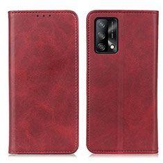 Custodia Portafoglio In Pelle Cover con Supporto A02D per Oppo F19 Rosso