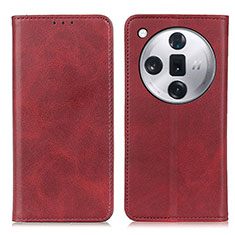 Custodia Portafoglio In Pelle Cover con Supporto A02D per Oppo Find X7 Ultra 5G Rosso