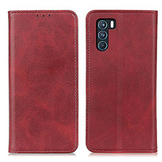 Custodia Portafoglio In Pelle Cover con Supporto A02D per Oppo K9 Pro 5G Rosso