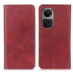 Custodia Portafoglio In Pelle Cover con Supporto A02D per Oppo Reno10 Pro 5G Rosso